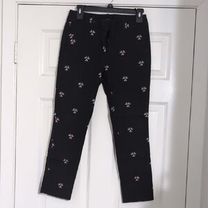 LOFT Black Chinos with Subtle Pattern